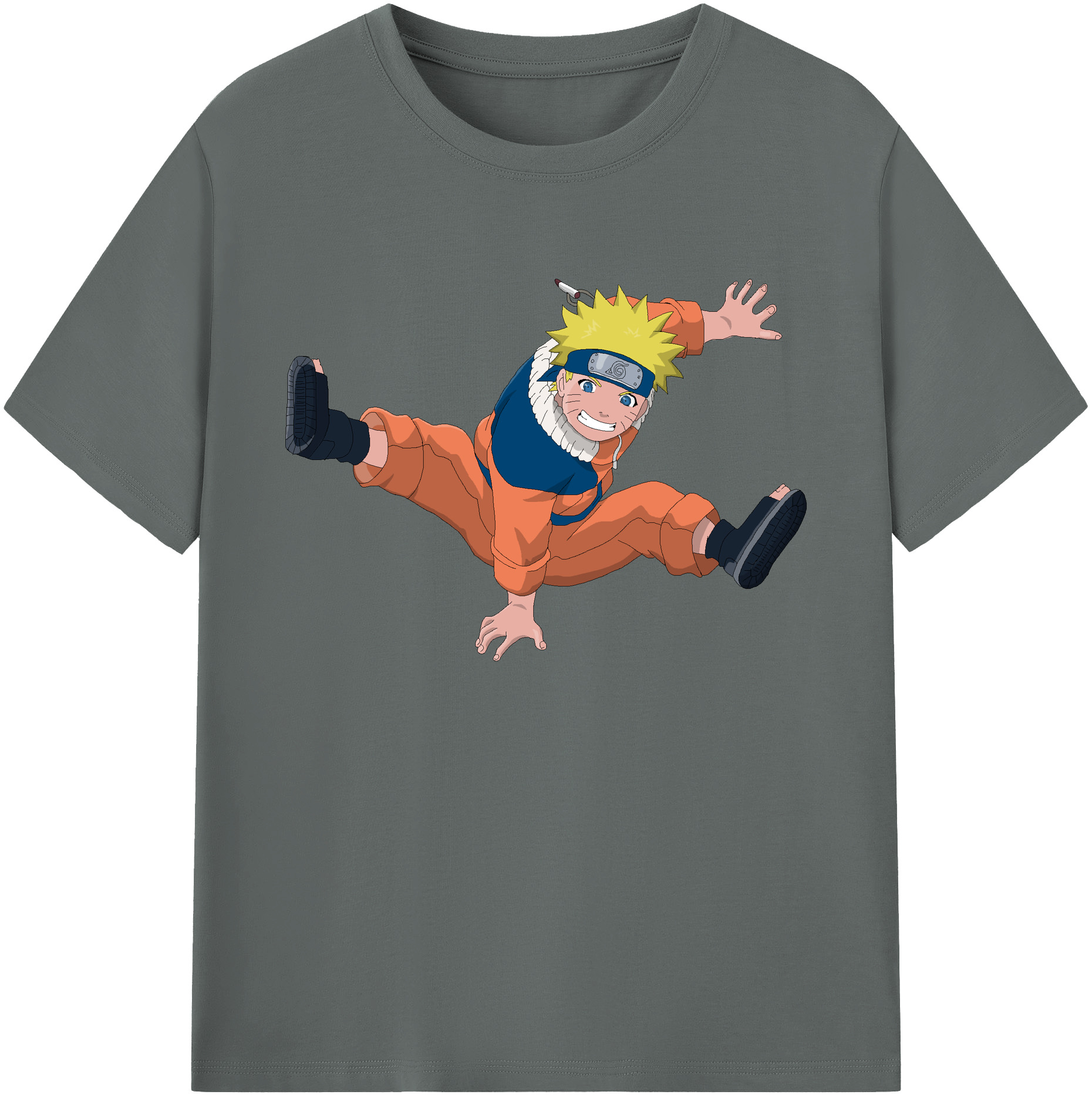 （画像用） NARUTO -ナルト- うずまき ナルト Uzumaki Naruto 綿100％ メンズ半袖Tシャツ｜肌触りやわらか＆通気性
